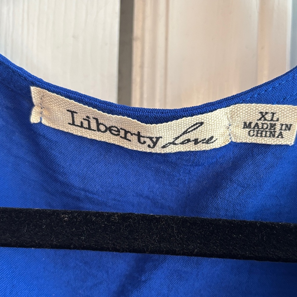 Liberty Love Royal Blue Ruffle Sleeve V-Neck Top - Picture 2 of 7